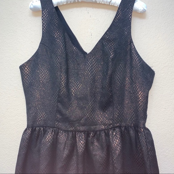 Bar III Copper Black Brocade Fit Flare Dress XXL B9/1 - Picture 4 of 12